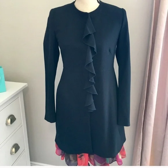 ZARA COAT CLASSY AND GORGEOUS Navy - Picture 2 of 7